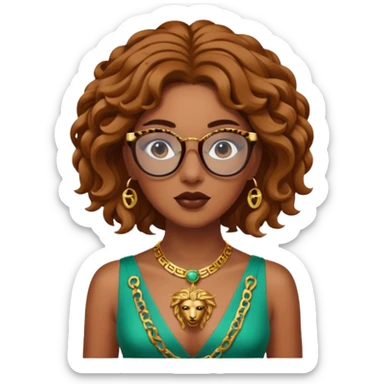 brownie Medusa Versace with glasses  sticker