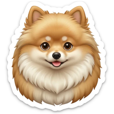 Pomeranian white beige sticker