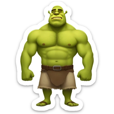 Buff Shrek with abs sticker