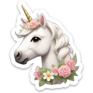 cute Unicorn with a flower crown sticker