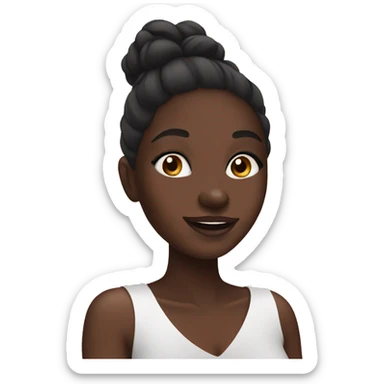 black girl doing her skincare sticker