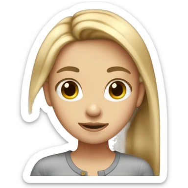 Girl with dirty dirty blonde hair holding a mainecon  sticker