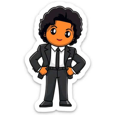 Michael Jackson elegant black suit waist up portrait sticker