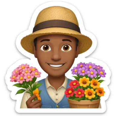 Street Flower Seller black man  sticker