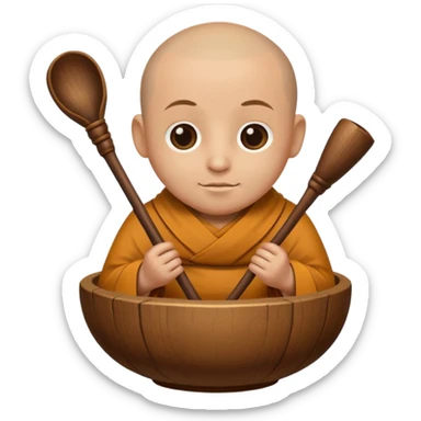 monk bowl stick sticker