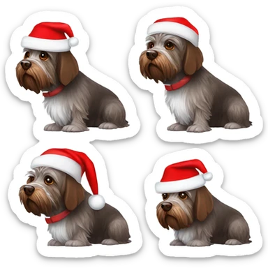 Wirehaired pointing Griffon with Santa hat sticker