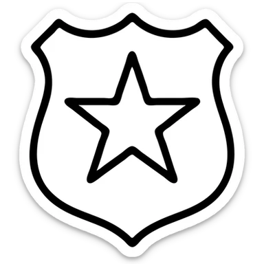 gold shield with star sheriff's deputy rank emblem American police insignia formal sticker