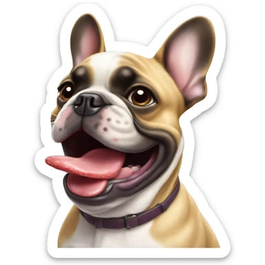 Greg French bulldog tongue out sticker