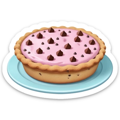 Pink pastel chocolate chip cookie pie sticker