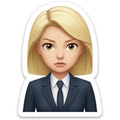 aggressive female boss in suit sticker