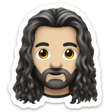 Metalhead with a long brown hair, sticker