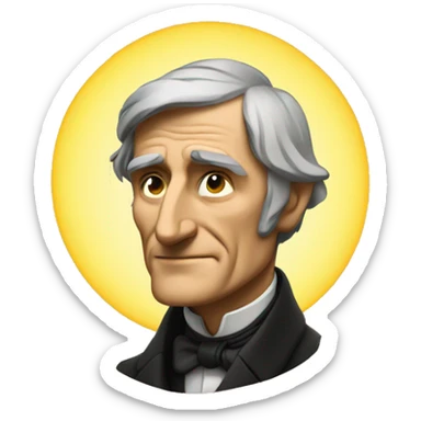 Ralph Waldo Emerson looking at the sun sticker