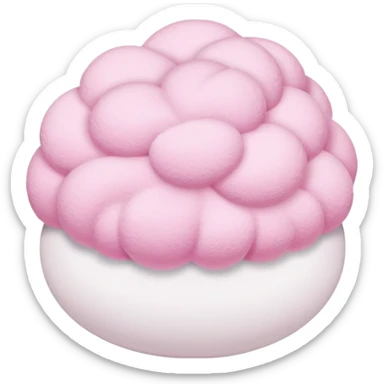 makeup powder puff with pink handle and soft white puff sticker