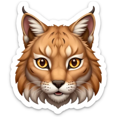 A high-resolution photo-realistic digital illustration of a majestic lynx sticker