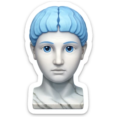 ancient greece marble sculpture head blue aura around it sticker