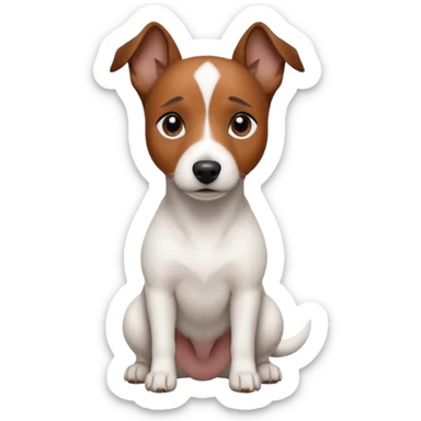a white jack russell the size of a kelpie sticker