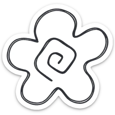 hand drawn outlined icon of a pink shape, no fill sticker