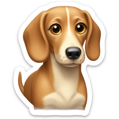 Tan and cream wiener dog sticker
