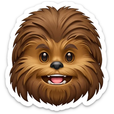 crea un emoticono de la cara de chewbacca en formato png sticker
