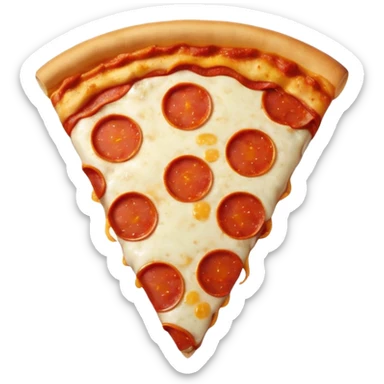 Pizza with a shirt sticker