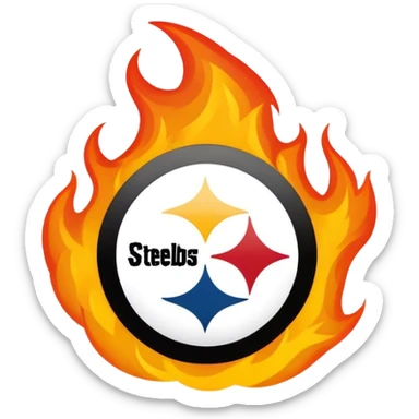 pittsburgh steelers logo on fire  sticker