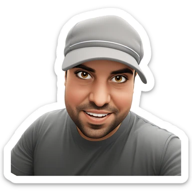 smiling boys with phone hats sticker