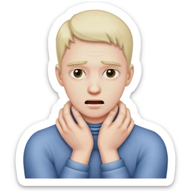 Strangling your own neck with two hands sticker