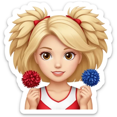 cheerleader girl holding pom-poms sticker