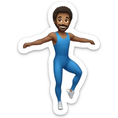 A man wearing a unitard doing aerobics  sticker