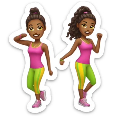 pink green and yellow zumba sticker