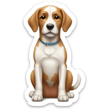 Dog sitting crisscross sticker