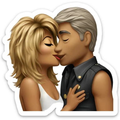 Tina Turner and Erwin Bach kissing  sticker