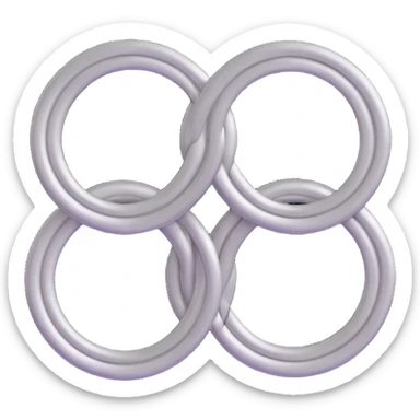 3D circular pattern, silver, four rings, Audi style, without brand name sticker