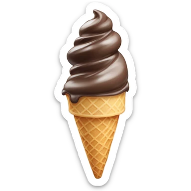 Chocolate vanilla swirl ice cream cone sticker