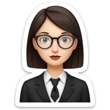 pria tinggi dengan menggunakan pakaian formal memakai kacamata bulet hidung mancung, berambut hitam namun agak coklat sticker