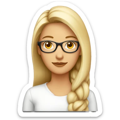 mujer caucasica , pelo naranja largo , con lentes , y una lupa sticker