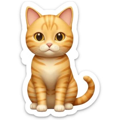 A 3D cartoon golden tabby American Shorthair cat with soft striped fur, warm golden tone, soft shadows, Memoji-style realism. full body or half body. sticker