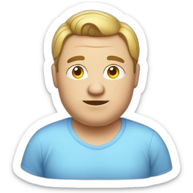 chubby man combover wearing light blue shirt sticker