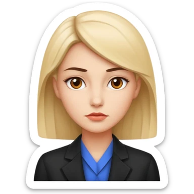 Polite, put-together, and observant. Always seems like they’re mentally five steps ahead. woman seriuos composed sleek
more dinamic emoji  sticker