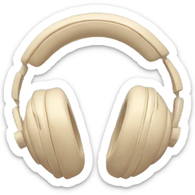 headphones for music Beige Aesthetic sticker