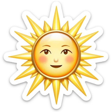 Mystical sun with celestial rays and ethereal 15-minute timer, sparkling light beams sticker