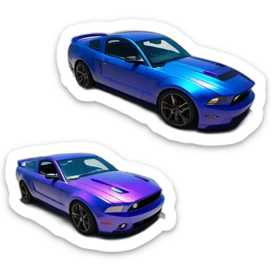 Mustangs gt 2010 décapotable color purple and blue mix they sticker