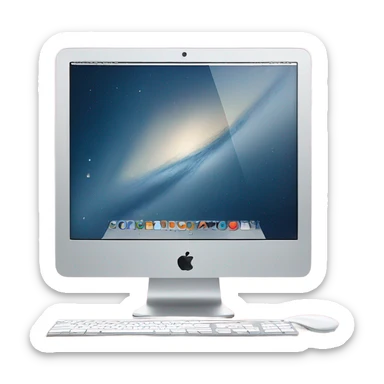 light pink imac desk top computer back view sticker