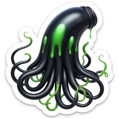 Pitch Black Liquid Oozing around in tendrils sticker