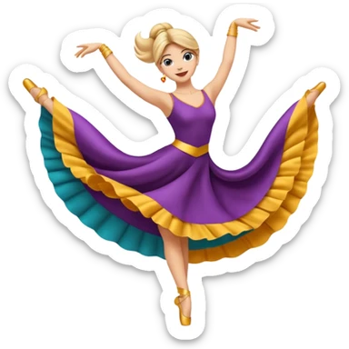 Emoji estilo ilustración de una mujer practicando danza aérea en tela, colgada en telas de seda, pose elegante, expresión feliz, estilo emoji moderno, colores suaves, fondo simple sticker