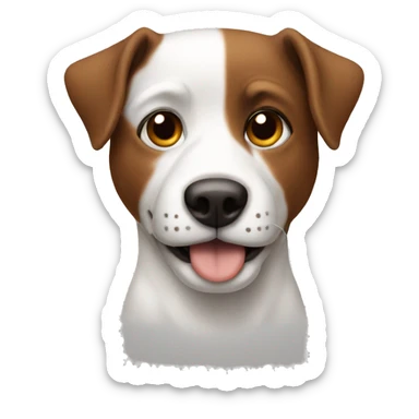 Dog white and brown  sticker