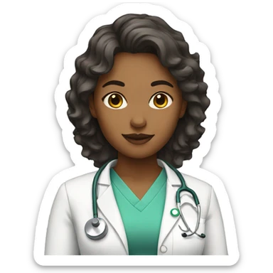 Female doctors with wavy hair sticker