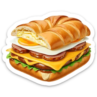 Croissant Saucisse oeuf et fromage sticker