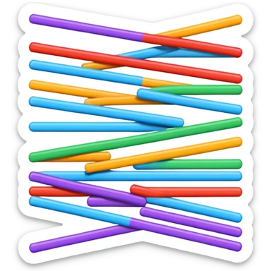 Horizontal multiple little bars merging into a bigger, survey style sticker