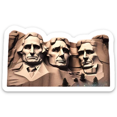 Pink ombre Mount Rushmore with glitter sticker